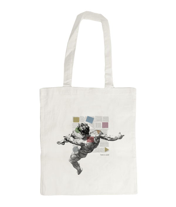 Katoenen schoudertas ‘Take a Leap’ -Kim €12,00